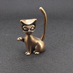 Brass Cat Figurine | Handmade Minimalist Sculpture | Collectible Gift - Image 4
