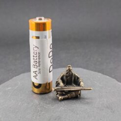Mini Brass Guzheng Player – Handcrafted Oriental Figurine for Bonsai, Fish Tank, Shelf or Cultural Decor - Image 3
