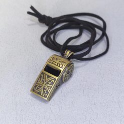 Brass EDC Whistle with Intricate Floral Pattern, Stylish Accessory Available as a Versatile Keyring or Rope Option - Image 6