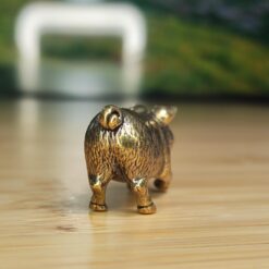 Handcrafted Brass Pig Figurine – Miniature Animal Sculpture for Desk, Shelf, Farmhouse Decor or Collectible Gift - Image 6