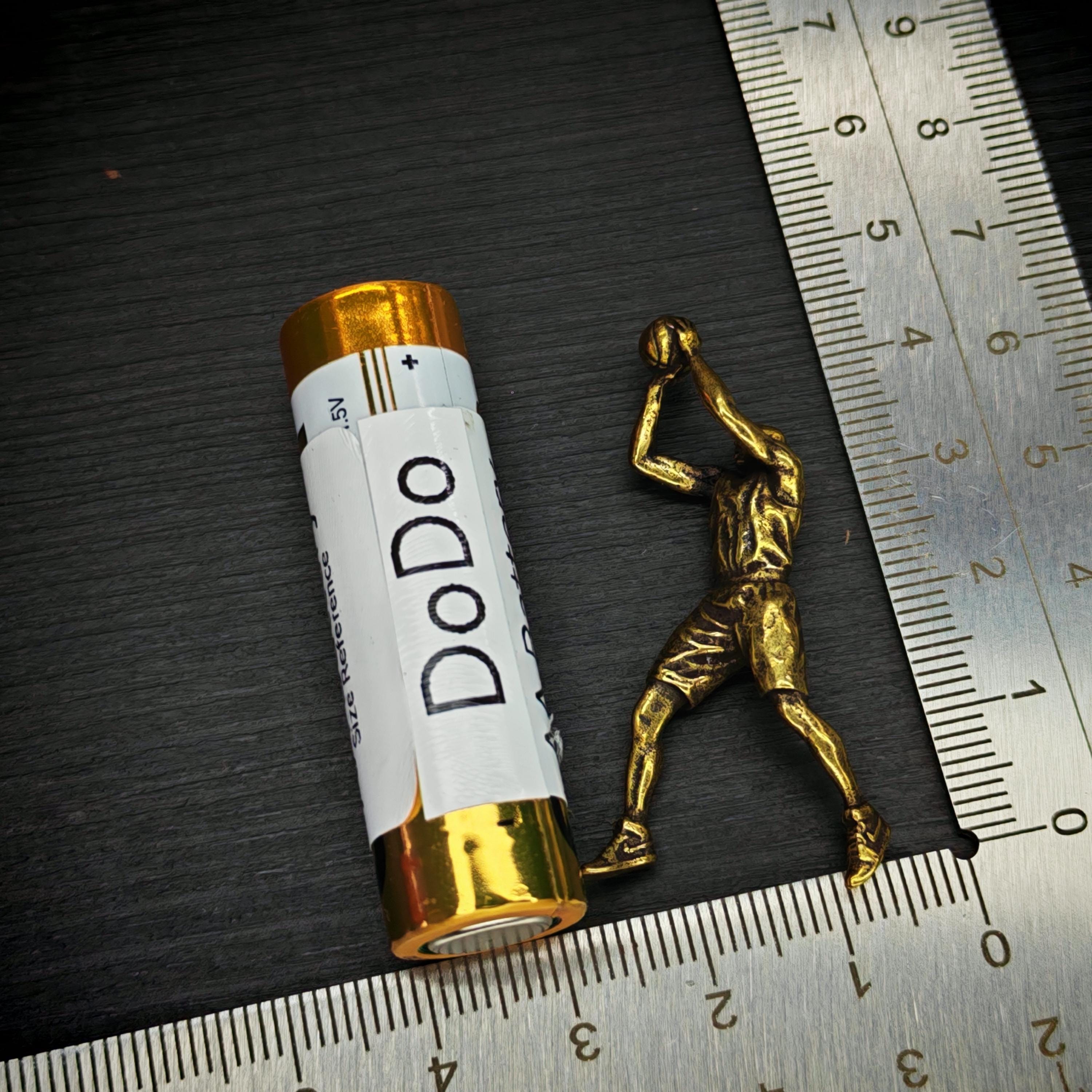 Brass Basketball Player Figurine — Vintage Sports Desk Sculpture & DIY Pendant - Image 3