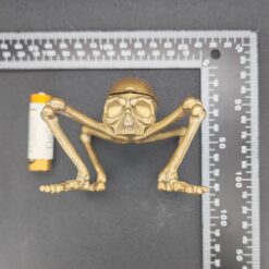 Brass Skeleton Storage Box – Gothic Skull Collectible with Hinged Lid - Image 4