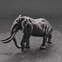 Alternative view of Solid Brass Mammoth Figurine – Antique Prehistoric Sculpture for Desk, Shelf & Collector Display