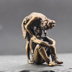 Nowhere Else to Be — Brass Entwined Couple Sculpture - Image 3