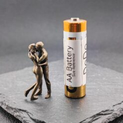 Miniature Brass Couple Figurine — Embracing & Kissing Lovers Sculpture - Image 10