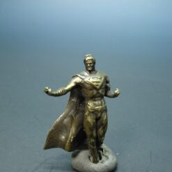 Brass Flying Superhero Figurine — Caped Hero Desk Sculpture & Comic Collector Miniature - Image 6