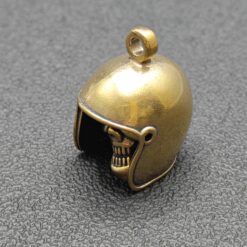 Brass Skull Rider Keychain – Punk Motorcycle Charm Pendant for Biker Gift, Bag Accessory or Collector Decor - Image 5