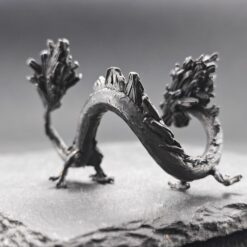 Brass Five Elements Dragon Figurine — Miniature Oxidised Sculpture for Terrarium, Aquascape, and Micro World Display - Image 6