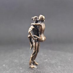 Brass Couple Embrace Figurine — Miniature Romantic Desk Collectible - Image 4