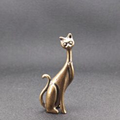 Brass Cat Figurine | Handmade Minimalist Sculpture | Collectible Gift - Image 8