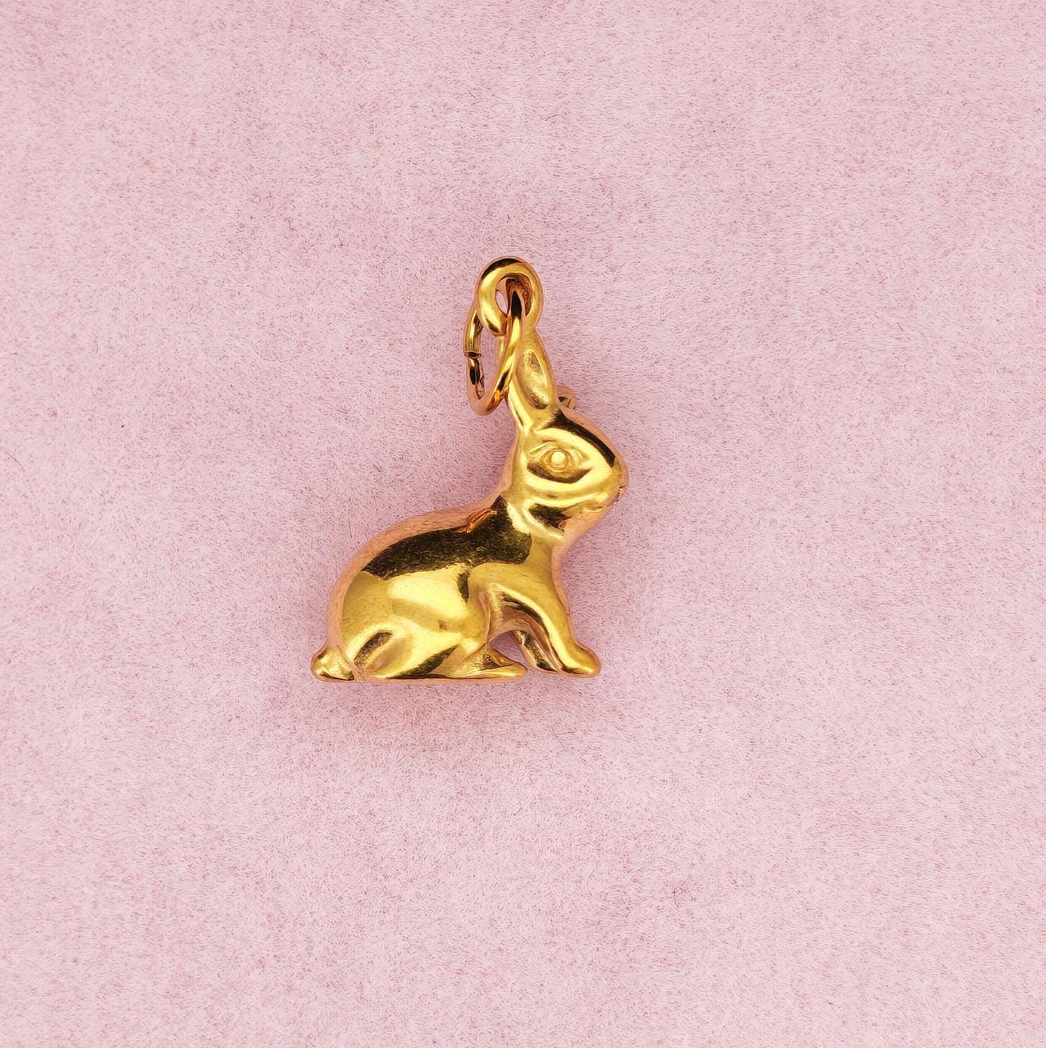 Rabbit Charm Pendant in 18K Gold Filled Color Stainless Steel for DIY Jewelry Making - Image 5