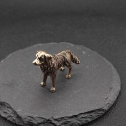 Brass Dog Figurine – Textured Fur Miniature Sculpture for Desk, Shelf, Animal Lover Gift or Home Decor - Image 6