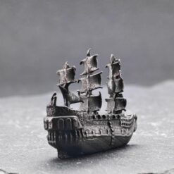 Brass Galleon Ship Miniature – Handcast Antique Pirate Vessel Sculpture