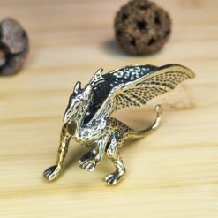 Handcrafted Brass Flying Dragon Figurine – Fantasy Miniature Sculpture for Desk, Shelf or Collector Gift - Image 5