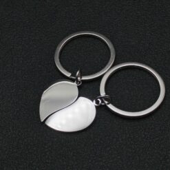 Couple Heart Stainless Steel Blanks for DIY Keychain Craft Stamping Jewelry Gift Making - Image 5