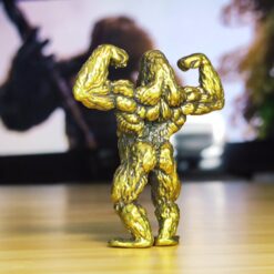 Brass Gorilla Figurine – Muscular Wildlife Sculpture for Desk, Shelf, Nature Lover Gift or Collector Decor - Image 7