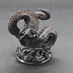 Brass Coiled Dragon Figurine — Oxidised Black Zodiac Sculpture for Desk, Feng Shui, and Collector Display - Image 6
