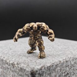 Brass Muscular Giant Figurine — Superhero Desk Sculpture & Collector Miniature