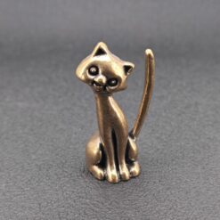 Brass Cat Figurine | Handmade Minimalist Sculpture | Collectible Gift - Image 3
