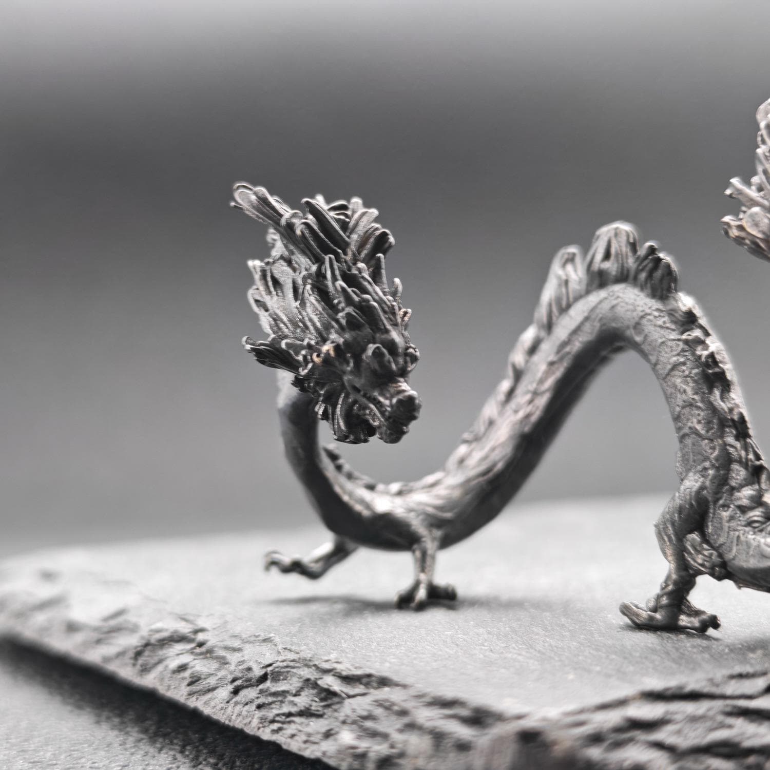 Brass Five Elements Dragon Figurine — Miniature Oxidised Sculpture for Terrarium, Aquascape, and Micro World Display - Image 8