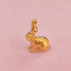 Rabbit Charm Pendant in 18K Gold Filled Color Stainless Steel for DIY Jewelry Making - Image 3