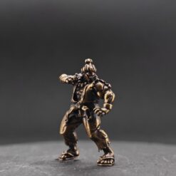 Brass Combat Fighter Miniature — Martial Arts Desk Sculpture & Fantasy Collector Piece