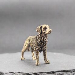 Alternative view of Brass Dog Figurine – Textured Fur Miniature Sculpture for Desk, Shelf, Animal Lover Gift or Home Decor