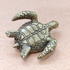 Mini Brass Turtle Figurine – Feng Shui Tortoise Sculpture for Desk, Shelf, Lucky Charm or Collector Gift - Image 6