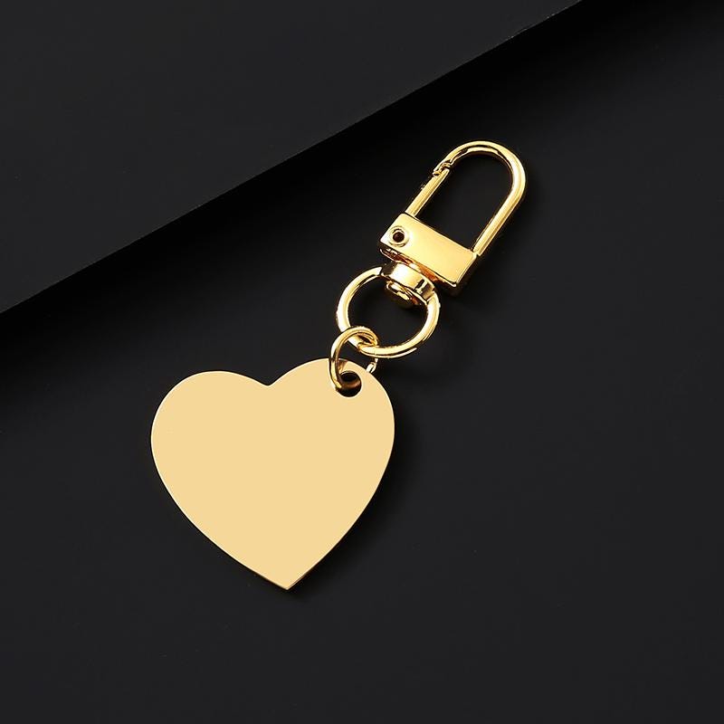 30mm Heart Tag with 34mm Stainless Clasp, Matte Gold Finish for DIY Craft Projects - Image 4