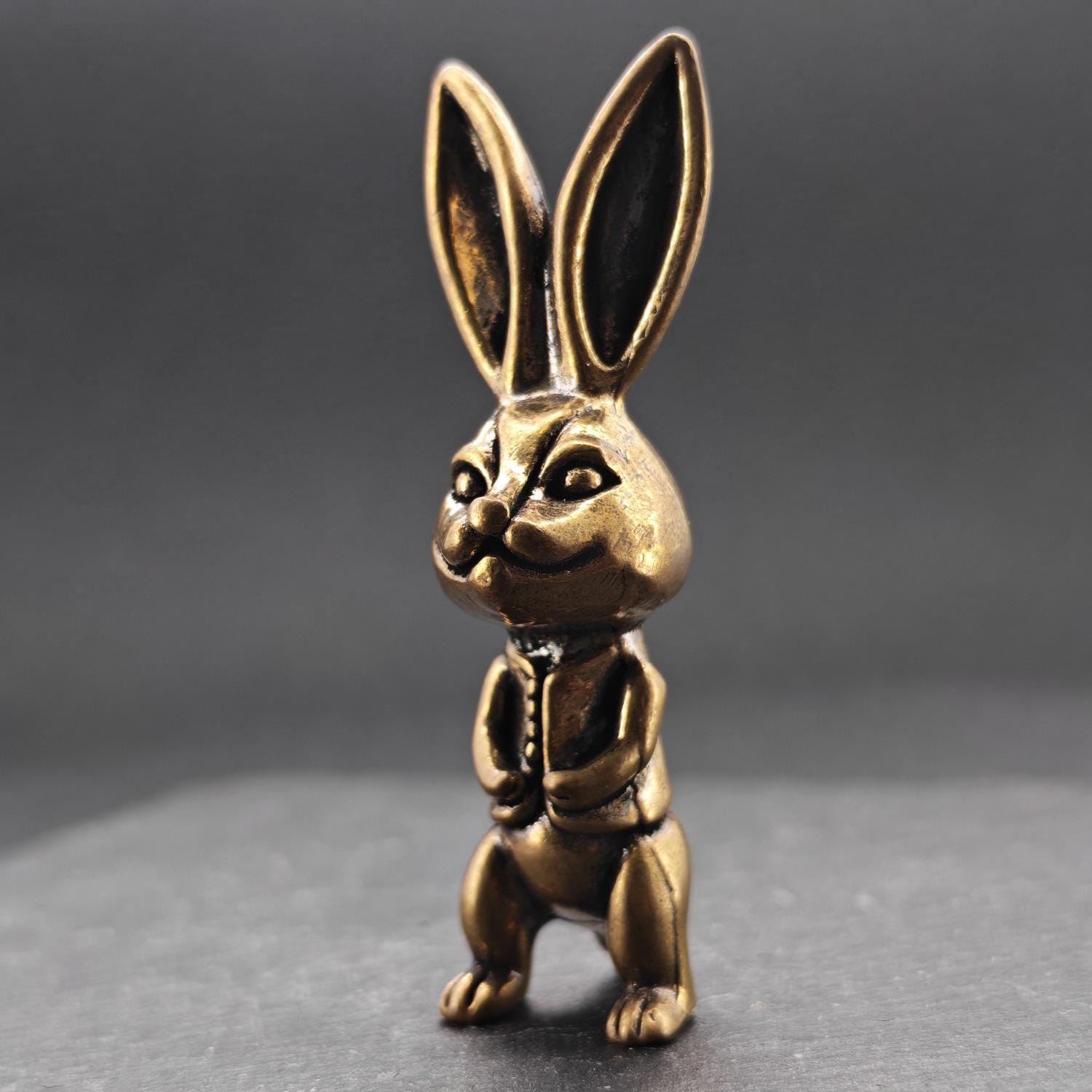 Brass Rabbit Figurine – Playful Solid Ornament - Image 2