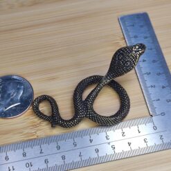 Alternative view of Brass Cobra Figurine – Miniature Snake Sculpture for Desk, Shelf, Feng Shui, Reptile Lover or Collector Gift