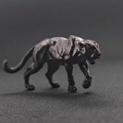 Shadow Cat — Oxidised Black Brass Leopard Sculpture for Desk and Shelf