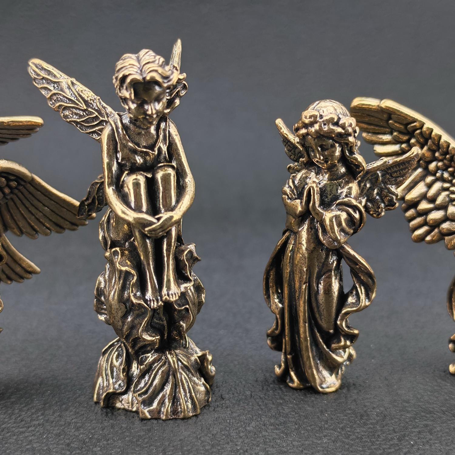 Brass Miniature Angel & Fairy Figurines – Choose Your Style (Six‑Wing, Winged, Little, Flower Fairy) - Image 9