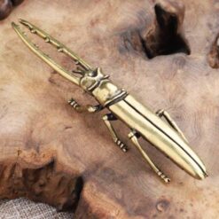 Alternative view of Solid Brass Longhorn Beetle Figurine, Vintage-Inspired Insect Desk Ornament