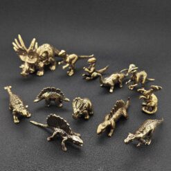 Retro Brass Dinosaur Ornament – Handcrafted T-Rex, Detailed Solid Brass Decor for Collectors and Home