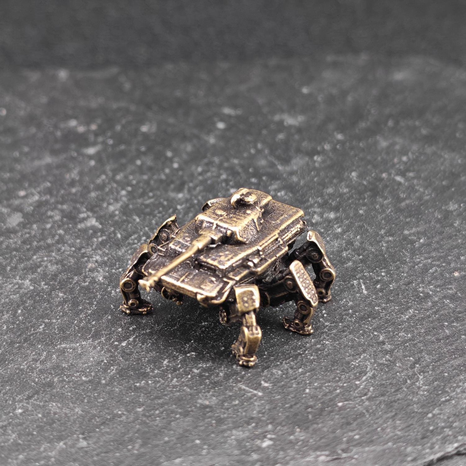 Six-Legged Spider Tank Brass Miniature – Sci-Fi Combat Vehicle Diorama Collectible - Image 2