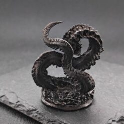 Brass Coiled Dragon Figurine — Oxidised Black Zodiac Sculpture for Desk, Feng Shui, and Collector Display - Image 8