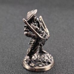 Alternative view of Shogunate Samurai Figurine – White Copper Medieval Soldier Metal Model