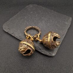 Brass Pixiu Bell Charm – Handcrafted Chinese Lucky Amulet Pendant