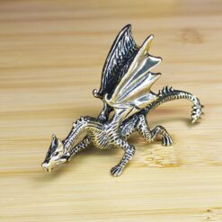 Brass Fire Dragon Figurine – Warcraft-Inspired Mythical Sculpture for Desk, Shelf, Fantasy Decor or Collector Gift - Image 5