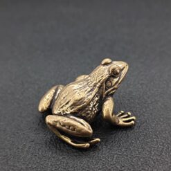 Brass Frog Figurine – Vintage Lucky Toad Collectible for Desk, Shelf & Feng Shui Display - Image 6